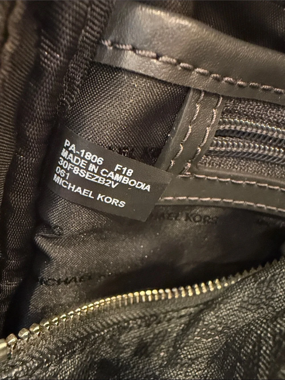 Michael Kors Black Logo Zip-Front Backpack Unisex